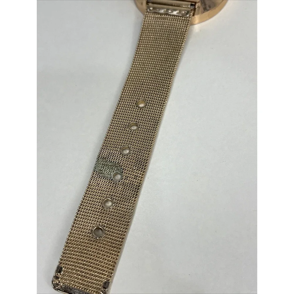 Women's Rose Gold Quartz Watch Mesh Metal Band White Dial- New‎ Battery